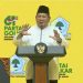 Pidato Prabowo pada puncak perayaan Hari Ulang Tahun (HUT) ke-61 Partai Golkar di Istora Senayan, Jakarta Selatan