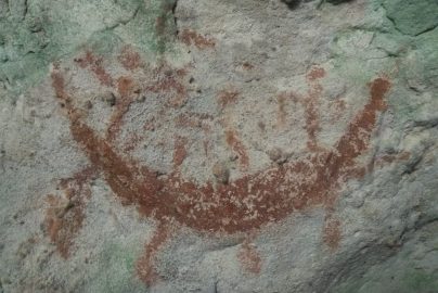 Lukisan Perahu di Liang Kabori Muna
