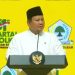 Prabowo di acara HUT ke-61 Partai Golkar di Istora Senayan, Jakarta Selatan
