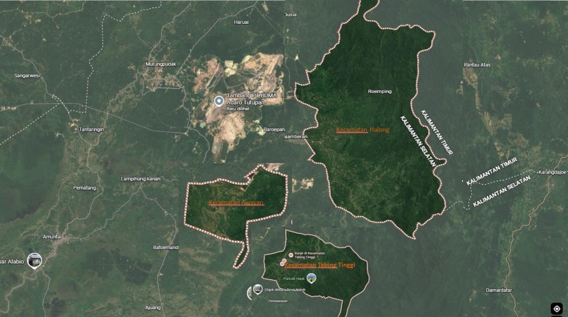 Peta Lokasi Banjir di Balangan