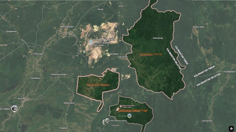 Peta Lokasi Banjir di Balangan