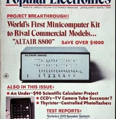 Sampul majalah Popular Electronics edisi Januari 1975 yang menginspirasi Bill Gates